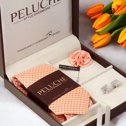 PELUCHE Orange & Silver-Toned Checked Accessory Gift Set-image-64