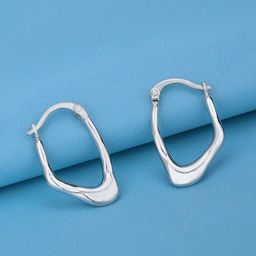 VANBELLE Women 925 Sterling Silver Rhodium Plated Contemporary Drop Earring-13