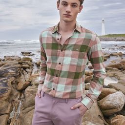 Mufti Buffalo Checked Slim Fit Flannel Pure Cotton Casual Shirt-image-50
