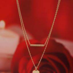 Carlton London Rose Gold-Plated Brass Layered Necklace-image-81
