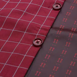 SOJANYA PLUS Men Plus Size Maroon & Blue Checked Nehru Jacket image 3