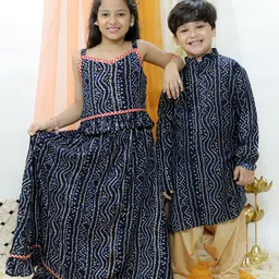 VASTRAMAY Girls Bandhani Printed Ready To Wear Lehenga & Blouse-picture-25
