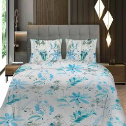 Threadwear Essential Series Beige Floral 400 TC Super King Bedsheet Set-2.75 m x 2.75 m-image-22
