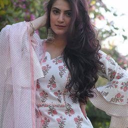 KALINI Selection Of 2 Ethnic Motifs Printed Kurtas With Trousers & Dupattas image 4