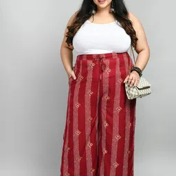 PrettyPlus by Desinoor.com Plus Size Women Printed Palazzos image 5
