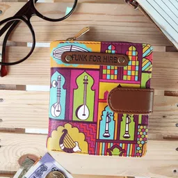 Funk For Hire Women Printed PU Water Resistant Two Fold Wallet with SD Card Holder-34