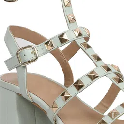 Saint G Embellished Leather Block Heels With Ankle Loop image 2