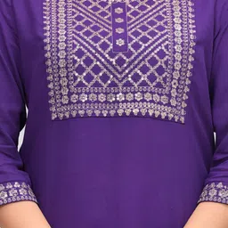 NEW4U Floral Embroidered Sequinned Kurta with Palazzos & With Dupatta image 4