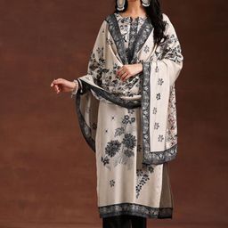 Libas Floral Printed Regular Kurta with Trousers & Dupatta image 4