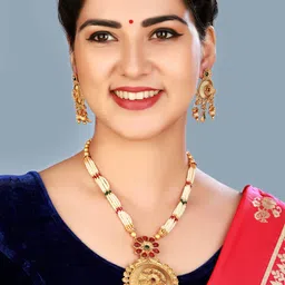 aadita Gold-Plated Multistrand Pearl Matinee Jewellery Set-picture-43