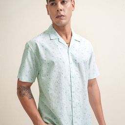 Locomotive Premium Printed Cuban Collar Relaxed Shirt-image-73