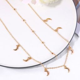 Unwind by Yellow Chimes Gold-Toned Multilayered Crystal Studded Moon Charm Waist Chain-image-22