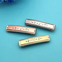 LAIDA Women Set of 3 Metal Embellished French Barrette-6