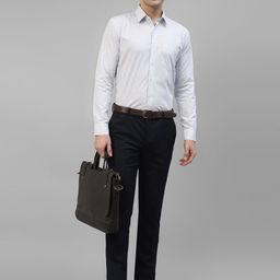 Hancock Modern Slim Fit Micro Checked Formal Pure Cotton Shirt-image-69