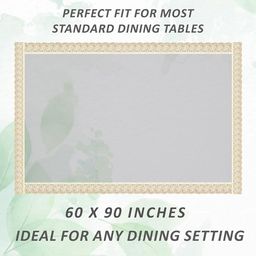 Kuber Industries Transparent & Beige 6-Seater Rectangular Table Cover image 5