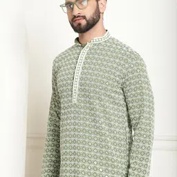 SOJANYA Geometric Embroidered Pure Cotton Straight Kurta-image-86