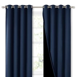 BFAM Blue & Silver-Toned Black Out Eyelet Long Door Curtain-image-26