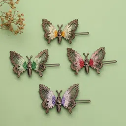LAIDA Women Set of 4 Metal Embellished Hair Accessory Set-44