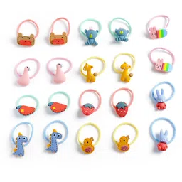 Yellow Chimes Girls Set of 20 Embellished Ponytail Holders-27