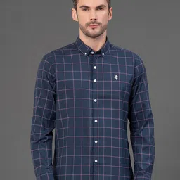 Red Tape Men Windowpane Checks Opaque Checked Casual Shirt-picture-29