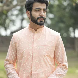 SHVAAS by VASTRAMAY Printed Pure Cotton Nehru Jacket-image-56
