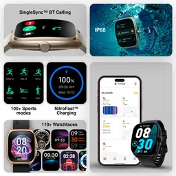 Titan Evolution 1.85 Curved AMOLED Display Working Crown BT Calling IP68 Smart Watch image 4