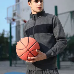Chkokko Men Grey Colourblocked Insulator Training or Gym Sporty Jacket-image-22