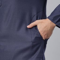 Manthan Men Geometric Woven Design Zari Kurta with Pyjamas image 4