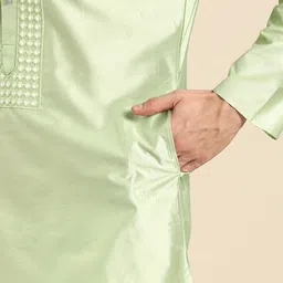 Anouk Men Embroidered Regular Mirror Work Kurta With Pyjamas image 4