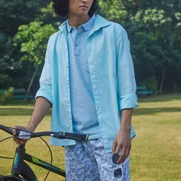 Crimsoune Club Comfort Abstract Micro Printed Casual Shirt-image-44