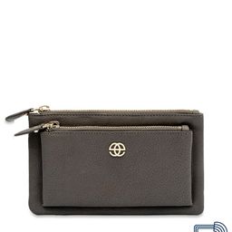 Eske Women Grey Paris Aleta Leather Solid Zip Around Wallet-21
