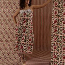 AKS Floral Printed Shoulder Straps Pure Cotton Kurta With Trousers-image-18