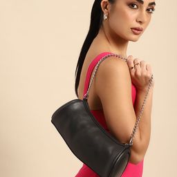 DressBerry Baguette Shoulder Bag with Chain Strap-5