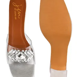 JM Looks Embellished Open Toe Block Heels image 2