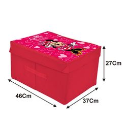 Kuber Industries Fuchsia Pink & Black Disney Minnie Print Foldable Storage Organizer Box With Lid & Handles image 3