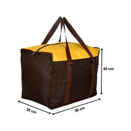 Kuber Industries Set Of 3 Brown & Yellow Solid Medium Size Multi-Utility Storage Bags image 4