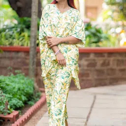 Libas Printed Kaftan & Palazzos Co-Ords Set-image-91