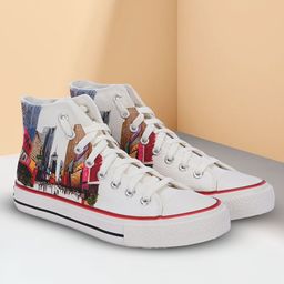 CROWCIA LONDON Women Woven Design High-Top Sneakers-45