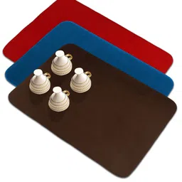 Kuber Industries Red 3 Pieces Rectangular Table Placemats image 2
