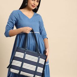 Anouk Striped Oversized Structured Tote Bag-17