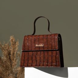 KLEIO Textured Structured Small Satchel Bag-image-17