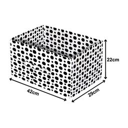Kuber Industries Set Of 3 White & Black Dot Printed Organizer Box with Handle image 2