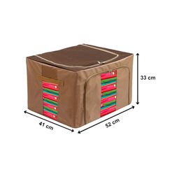 Kuber Industries Brown Solid Foldable Stackable Container Organizer image 4