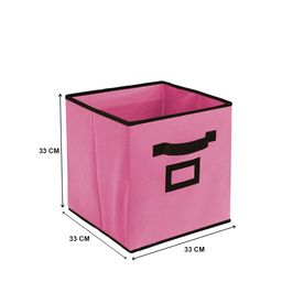 Kuber Industries Set Of 3 Large Foldable Cube Storage Boxes With Handle Replacement Drawer image 2