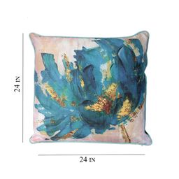 Soumya Set of 2 Blue & Beige Abstract Square Cushion Covers image 2