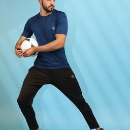 CHKOKKO Men Black Solid Track Pants-image-78
