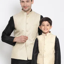 VASTRAMAY Boys Woven-Designed Nehru Jacket-image-97