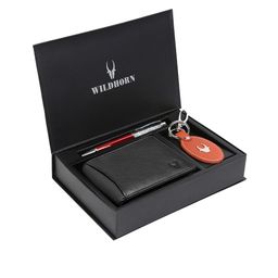 WildHorn Men Black & Orange RFID Protected Genuine Leather Wallet & Pen Accessory Gift Set-image-95