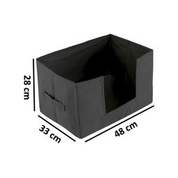 Kuber Industries Set Of 3 Black Solid Shirt Stacker Organisers With Handles image 3