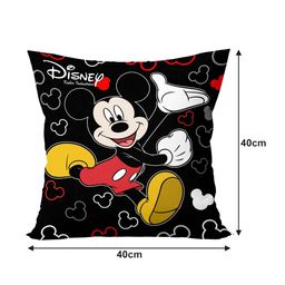Kuber Industries Set Of 3 Black Disney Both Side Printed Reversible Square Cushions image 3